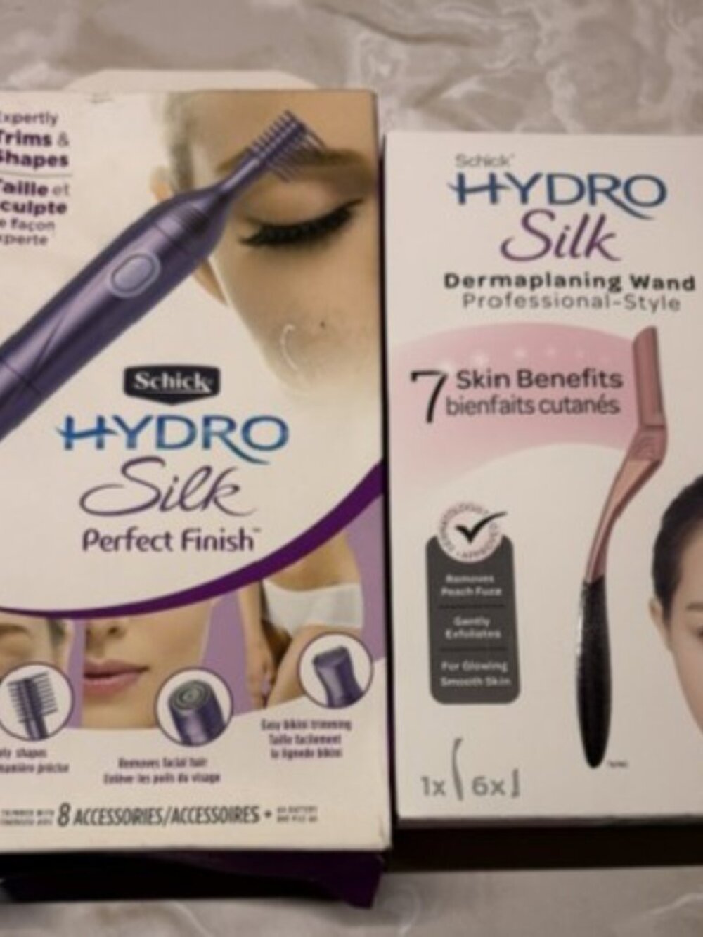 Schick Hydro Silk Perfect Finish Trimmer& Hydrosilk Hydro Silk Dermaplaning Wand